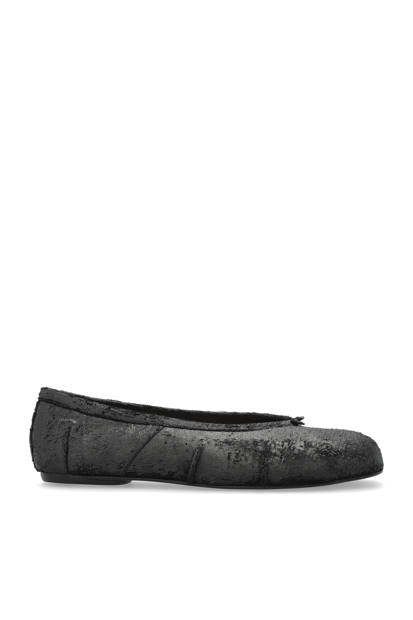Maison Margiela Tabi Leather Ballerina Shoes | Black